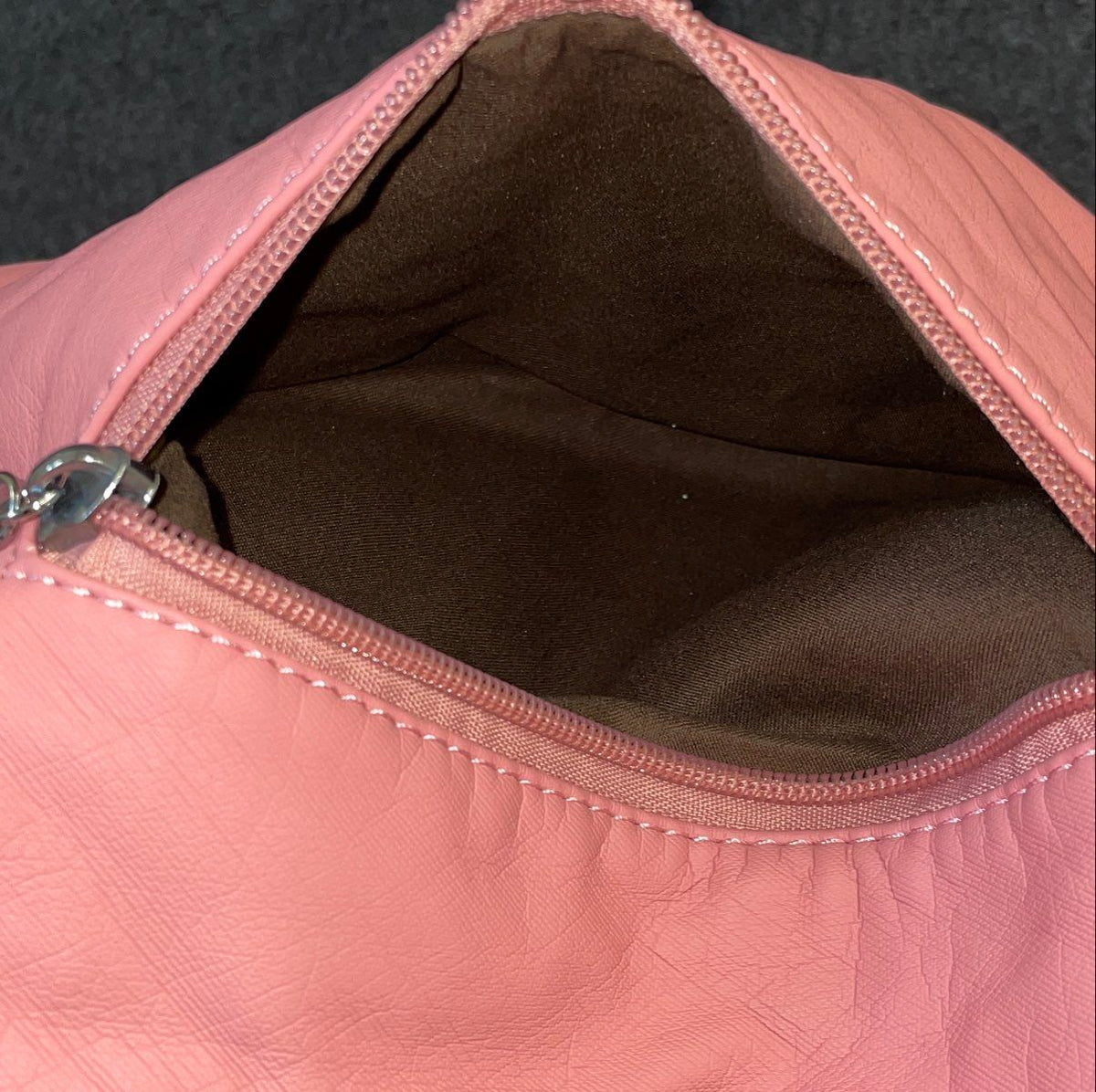 Scarleton Pink Faux Leather Multi-Zipper Satchel Handbag Silver Hardware