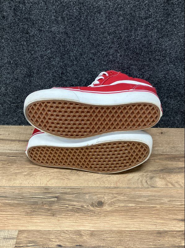 Vans Sk8-Hi Red White Canvas High Top Sneakers Women's Size 9.5