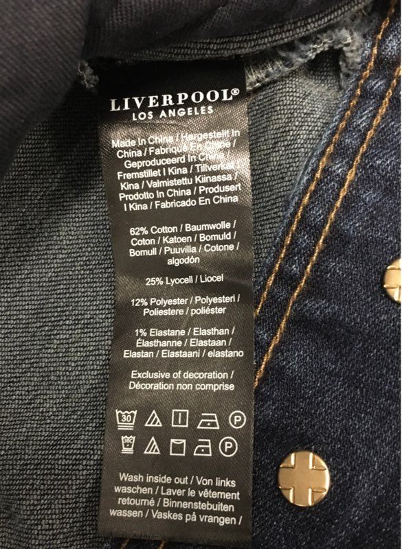 Liverpool Women's Blue Stretch Denim Jacket Faded Button Front NWT Size 1X