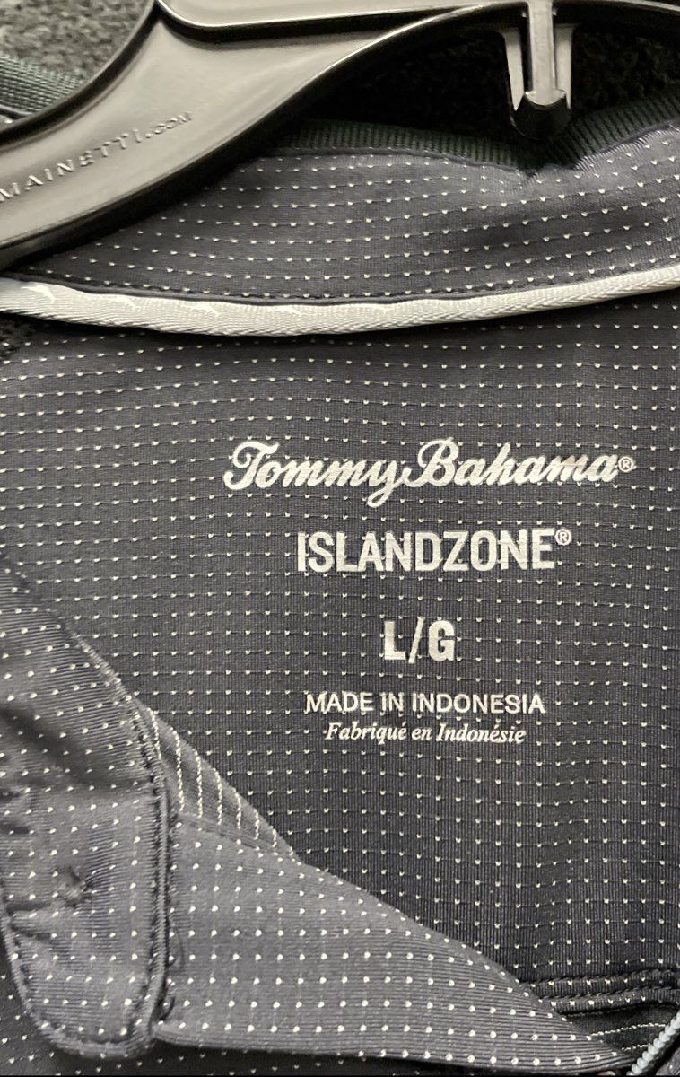 Tommy Bahama Men's Gray Micro Dot IslandZone Long Sleeve Quarter Zip Polo Sz L