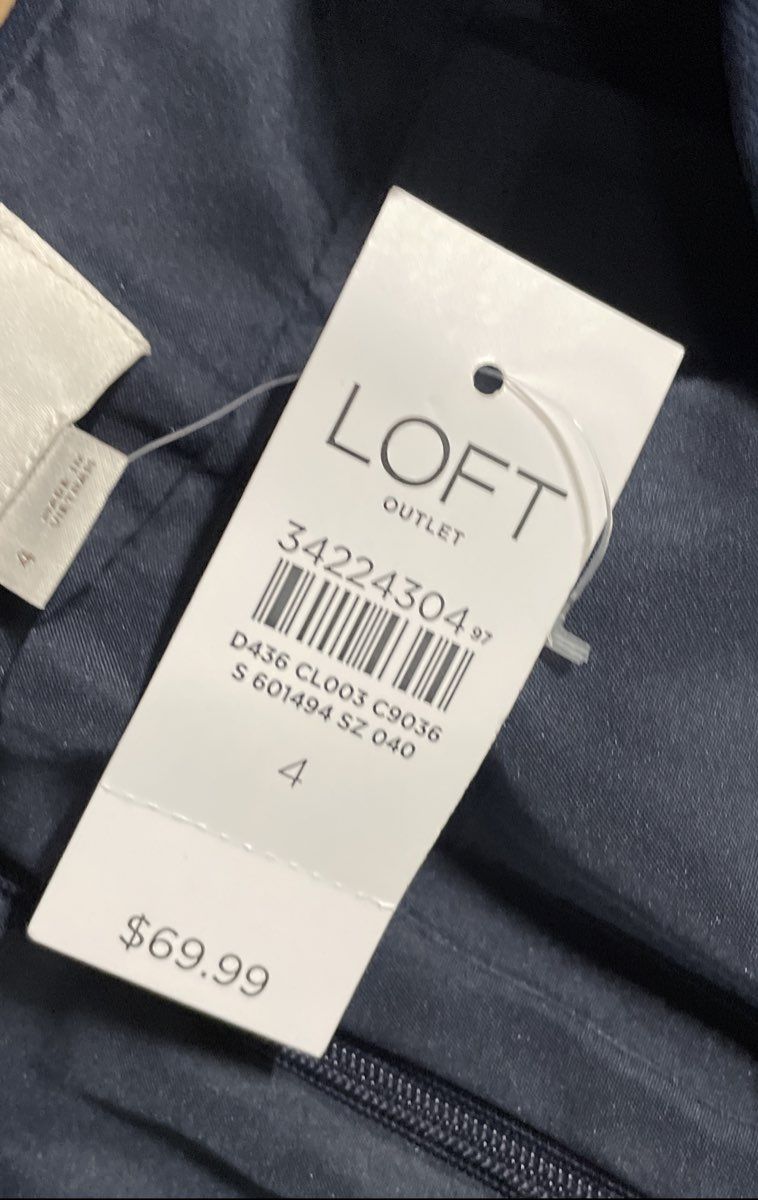 Loft Women's Navy Blue Double Breasted Gold Button Mini Skirt NWT Sz 4