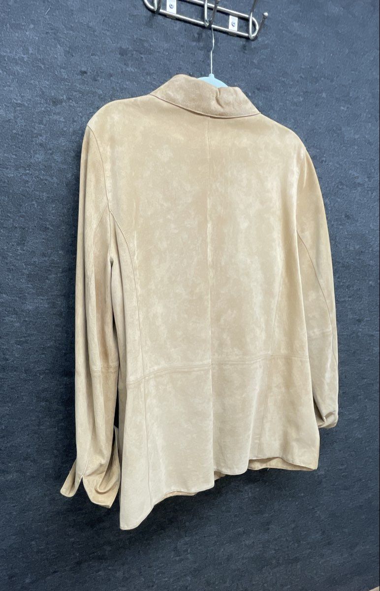 Valerie Separates Women's Tan Suede Leather Button Front Jacket Sz XL