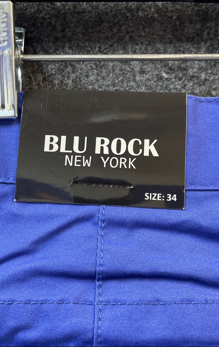 Blu Rock Men's Blue Cargo Shorts Stretch Cotton Sz 34 NWT