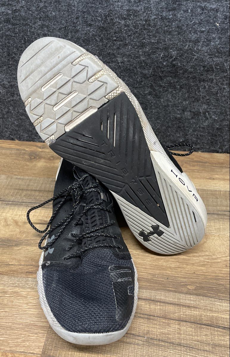 Under Armour Project Rock 2 HOVR Black White Training Shoes Men's Size 12.5