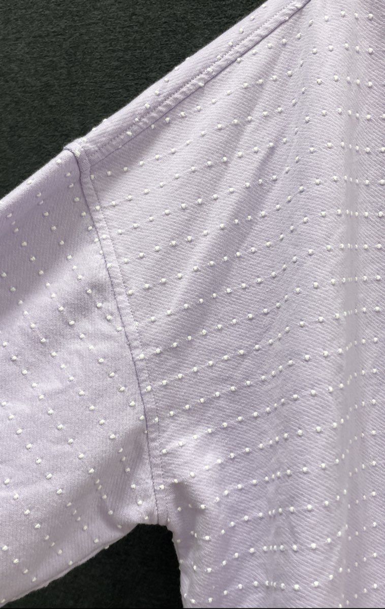 Aerie Women's Lavender Purple White Textured Dot Sweatshirt Sz L