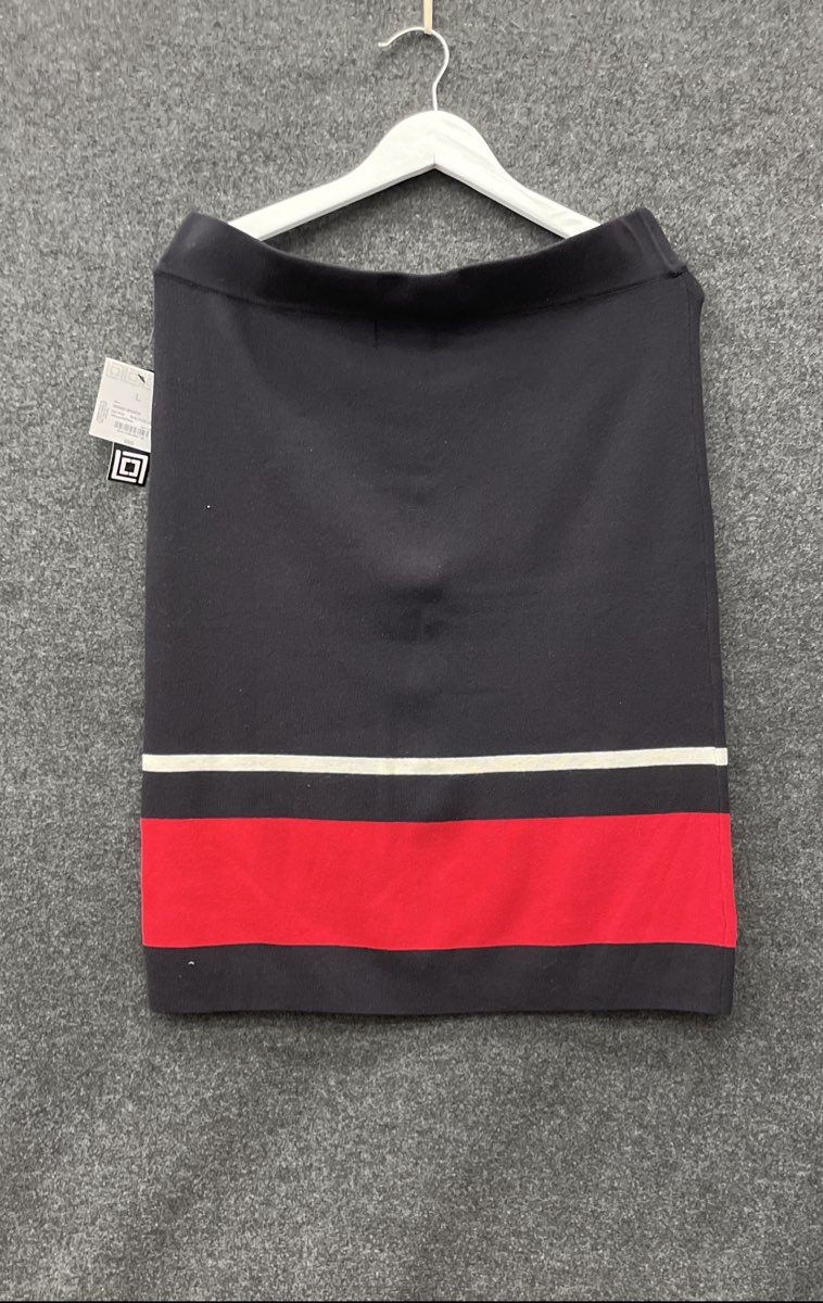 Liz Claiborne Career Women's Grand Sportif Black Pink Stripe Knit Skirt NWT Sz L