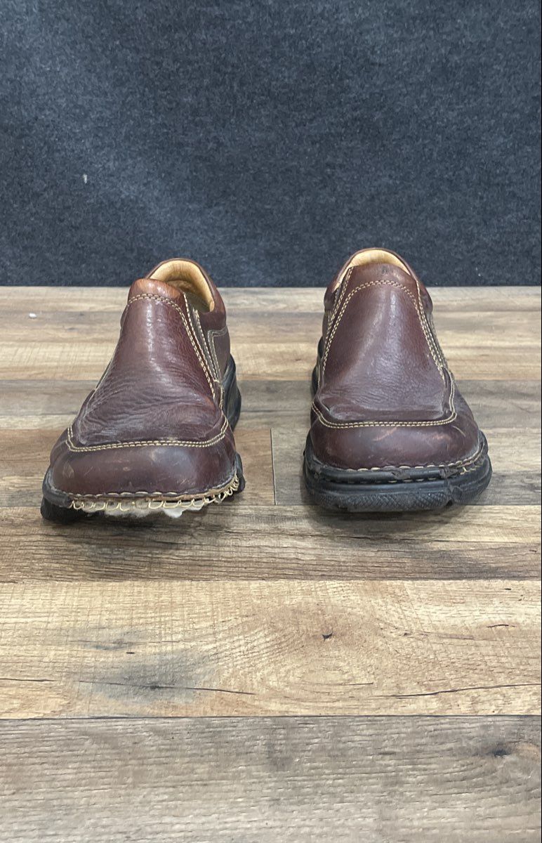 Born B6093 Dark Brown Leather Slip On Dress Shoes Loafers Men's Size 10