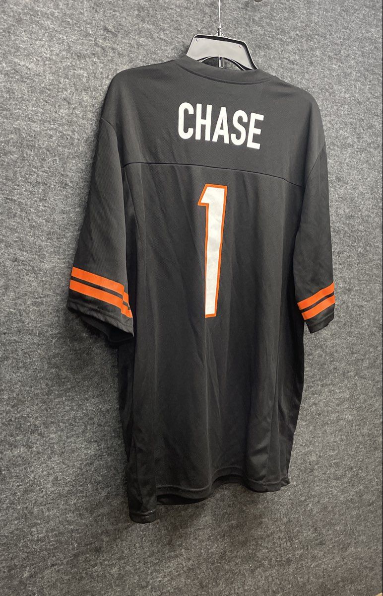 NFL Team Apparel Men's Ja'Marr Chase Cincinnati Bengals Black Jersey Sz XL
