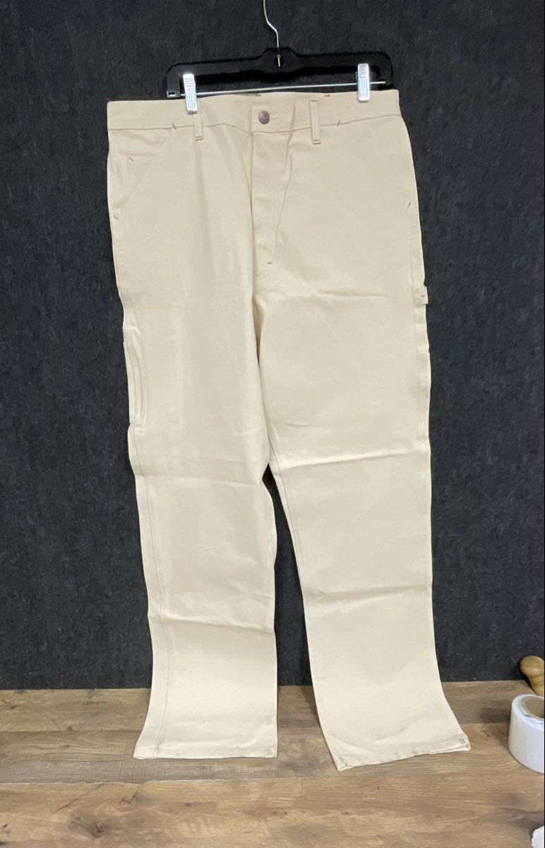 Caboose Men's Heavy Painter Pant Natural Janovic Plaza Logo NWT Sz 36x32