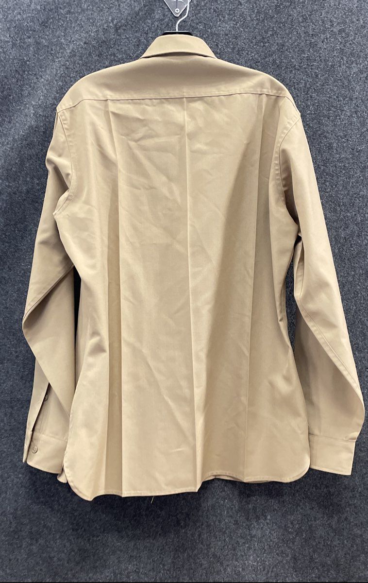 Vintage 90s Flying Cross Men's Brown USMC Wool Blend Uniform Dress Shirt Sz 16