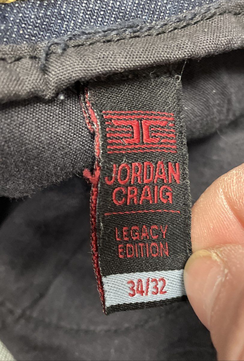 Jordan Craig Men's Legacy Edition Moto Biker Jeans Blue Distressed Zipper 34x32