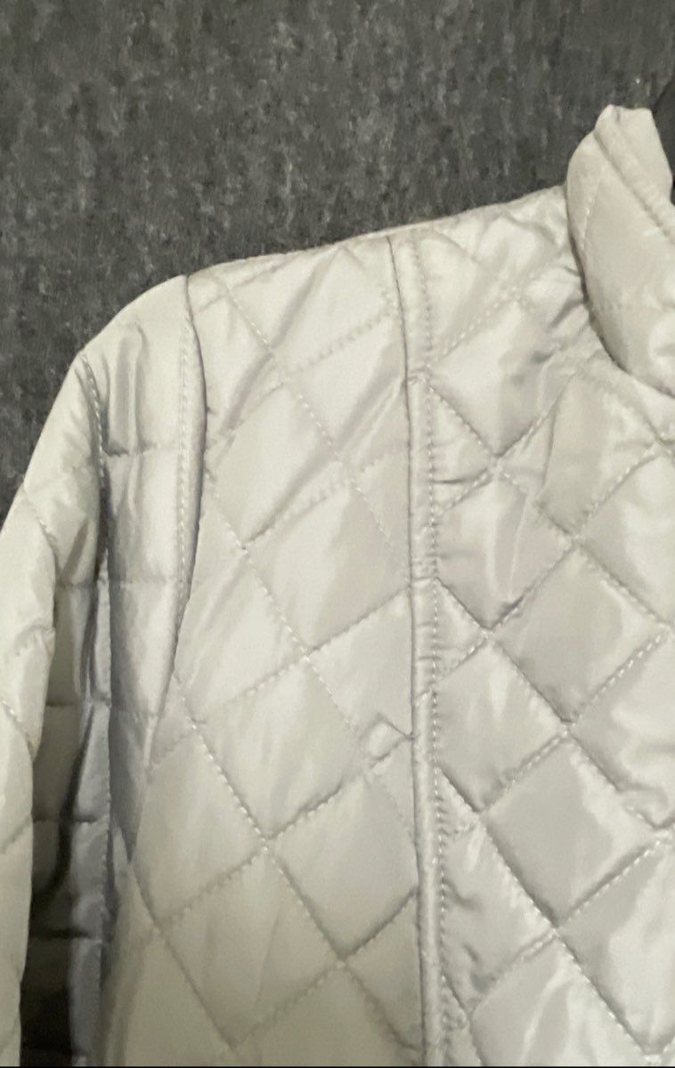 Kim Rogers Women's Gray Quilted Full Zip Mock Neck Jacket Size S