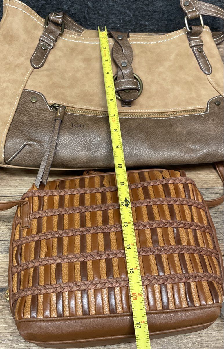 b.o.c. Croft & Barrow Brown Handbag Shoulder Tote Crossbody Lot of 3
