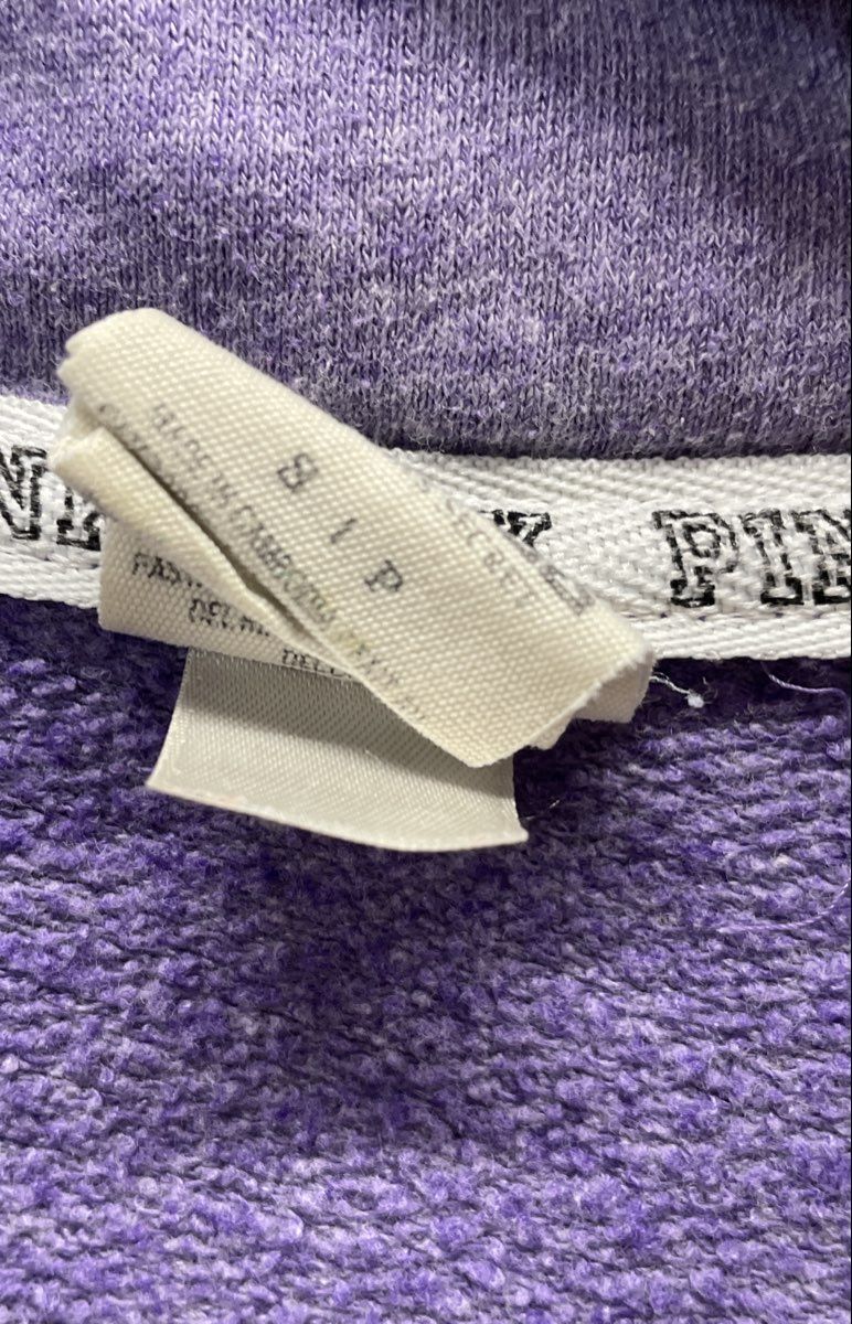 PINK Victoria's Secret Women's Purple Quarter Zip Sweatshirt Logo Sz S