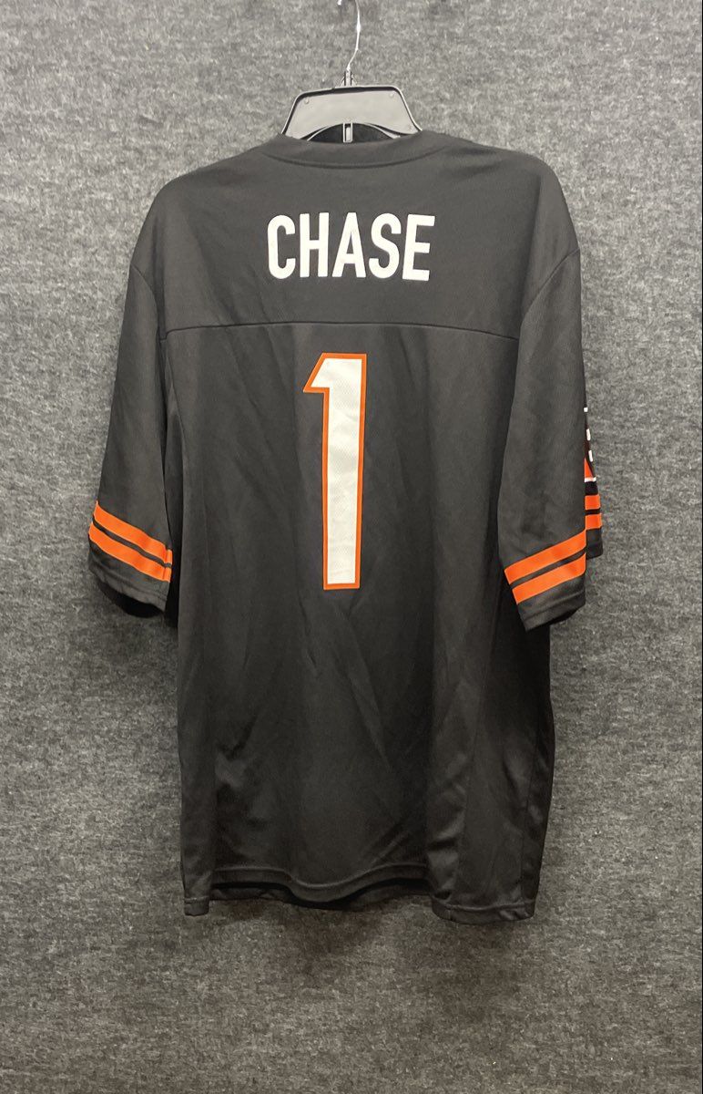 NFL Team Apparel Men's Ja'Marr Chase Cincinnati Bengals Black Jersey Sz XL
