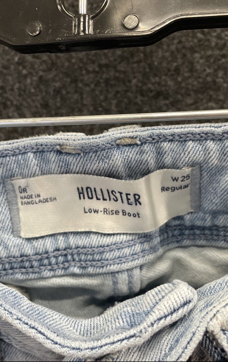 Hollister Women's Low-Rise Bootcut Light Blue Jeans Flap Pocket Sz 0R W25