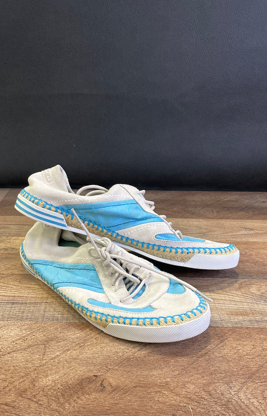 Coach Parson Signature Monogram Blue Suede Espadrille Sneaker Men's Size 9