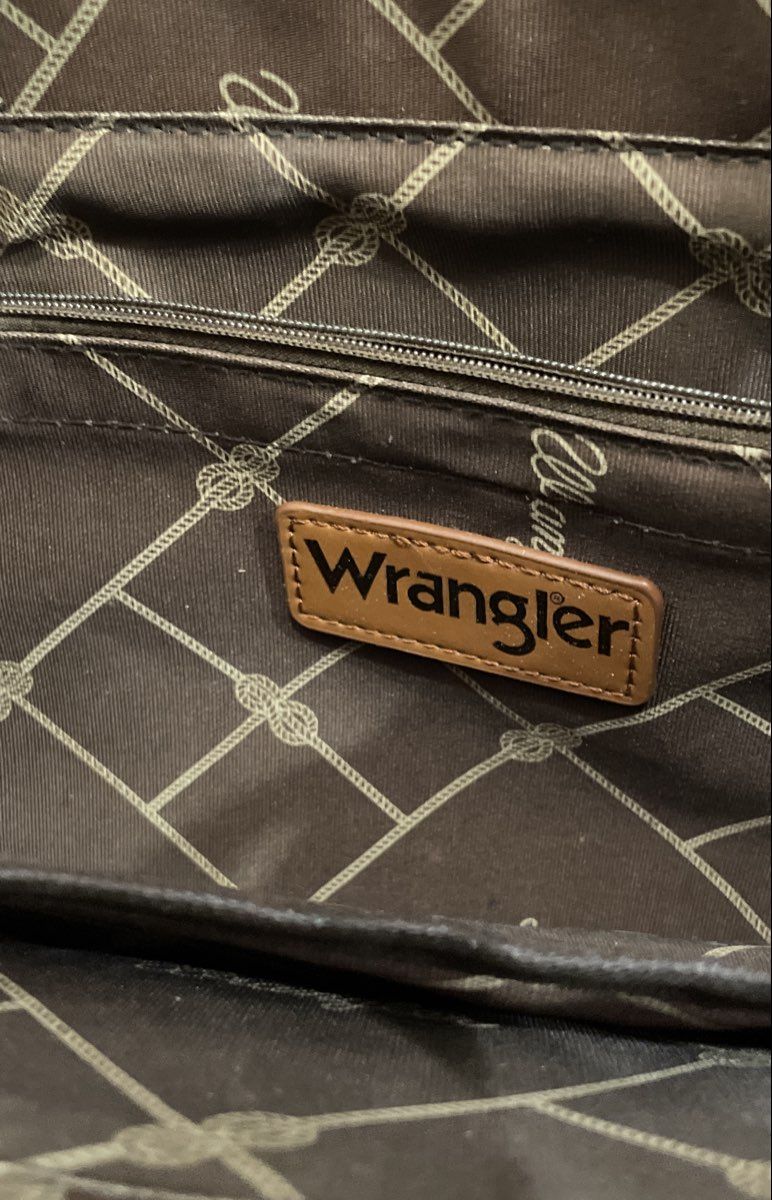 Wrangler Aztec Southwestern Canvas Tote Bag Crossbody Blue Guitar Strap