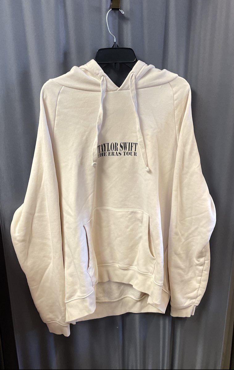 Taylor Swift The Eras Tour Cream Pullover Hoodie Graphic Official Merch Sz L