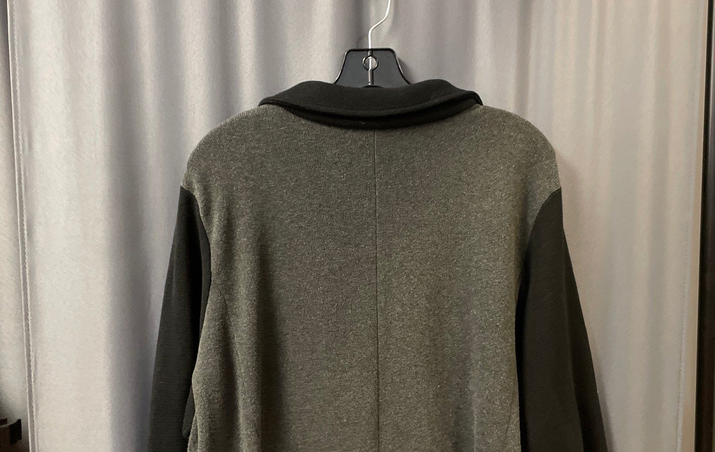 Lauren Ralph Lauren Women's Gray Black Colorblock Knit Blazer Cardigan Sz 2X