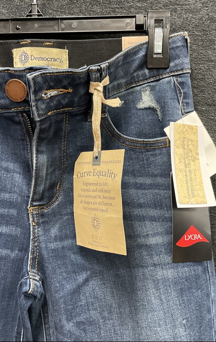 Democracy Women's Blue "Ab"solution Itty Bitty Boot Mid Rise Jeans Sz 2 NWT