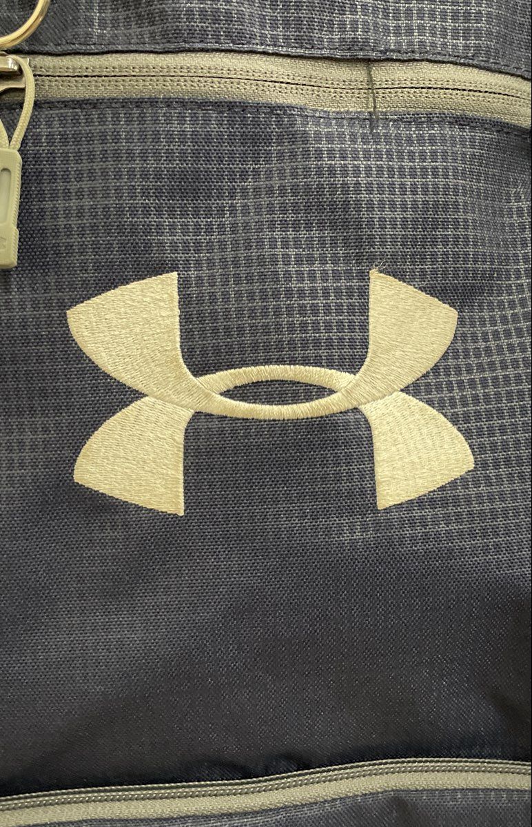 Under Armour Hustle Storm Blue Grey White Fabric Backpack Large