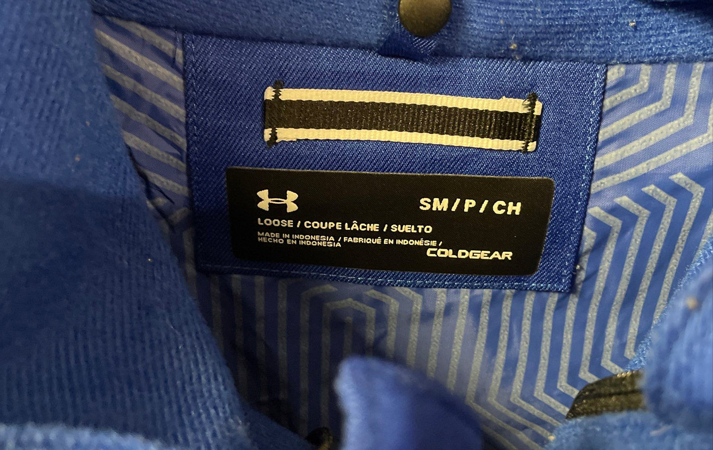 Under Armour Men's Coldgear Infrared Hooded Jacket Blue Full Zip Sz S