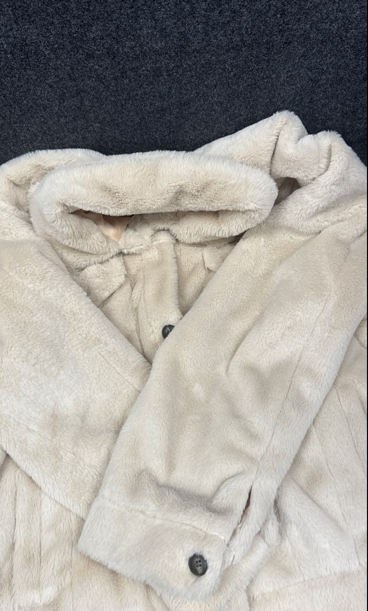 Ci Sono Women's Cream Sherpa Teddy Button-Up Jacket Sz 3X
