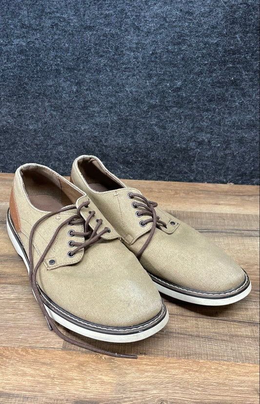 Steve Madden M-DRUDGE Khaki Brown Canvas Oxford Dress Shoes Men's Size 11