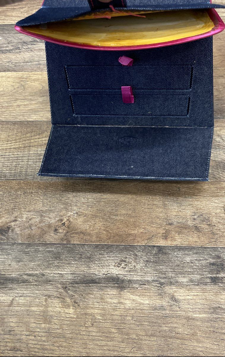 Vintage Victoria's Secret Denim Jewelry Box Travel Case Organizer Blue Pink Y2K