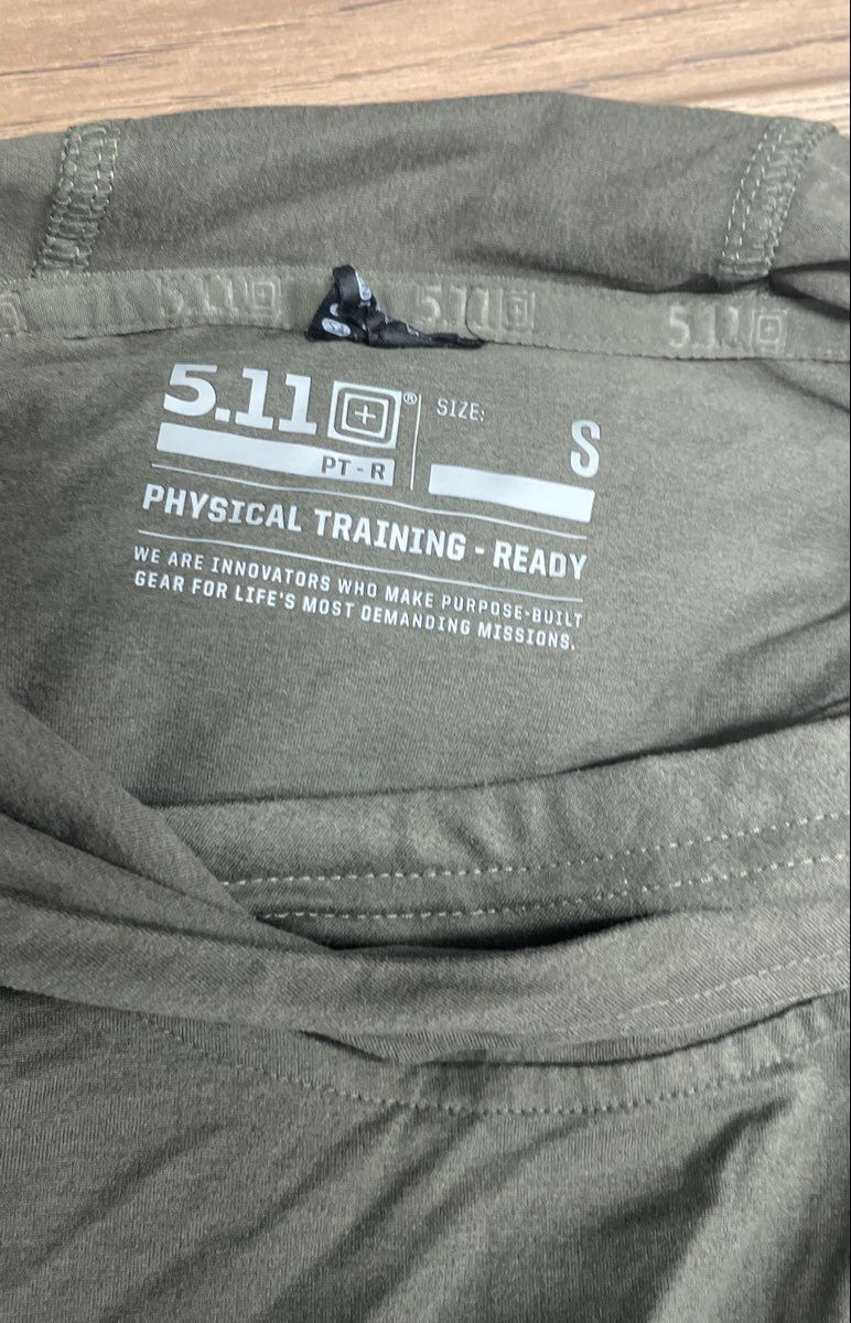 5.11 Tactical Men's PT-R Training Hoodie Green Lightweight Long Sleeve Sz S