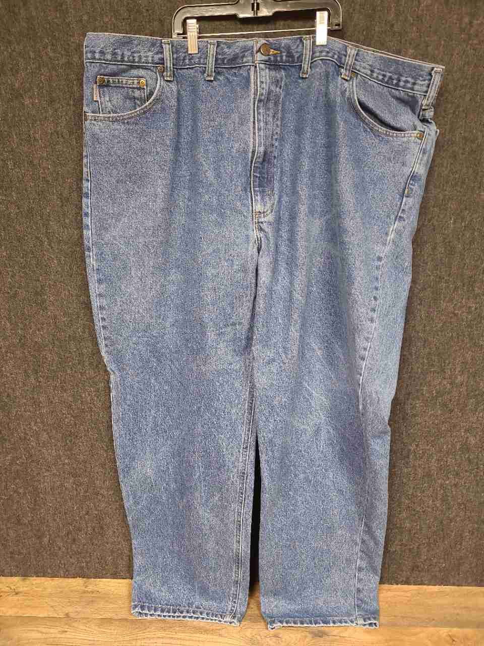 Carhartt Men's Relaxed Fit Tapered Leg Jeans Dark Stone Blue Denim Sz 50x30