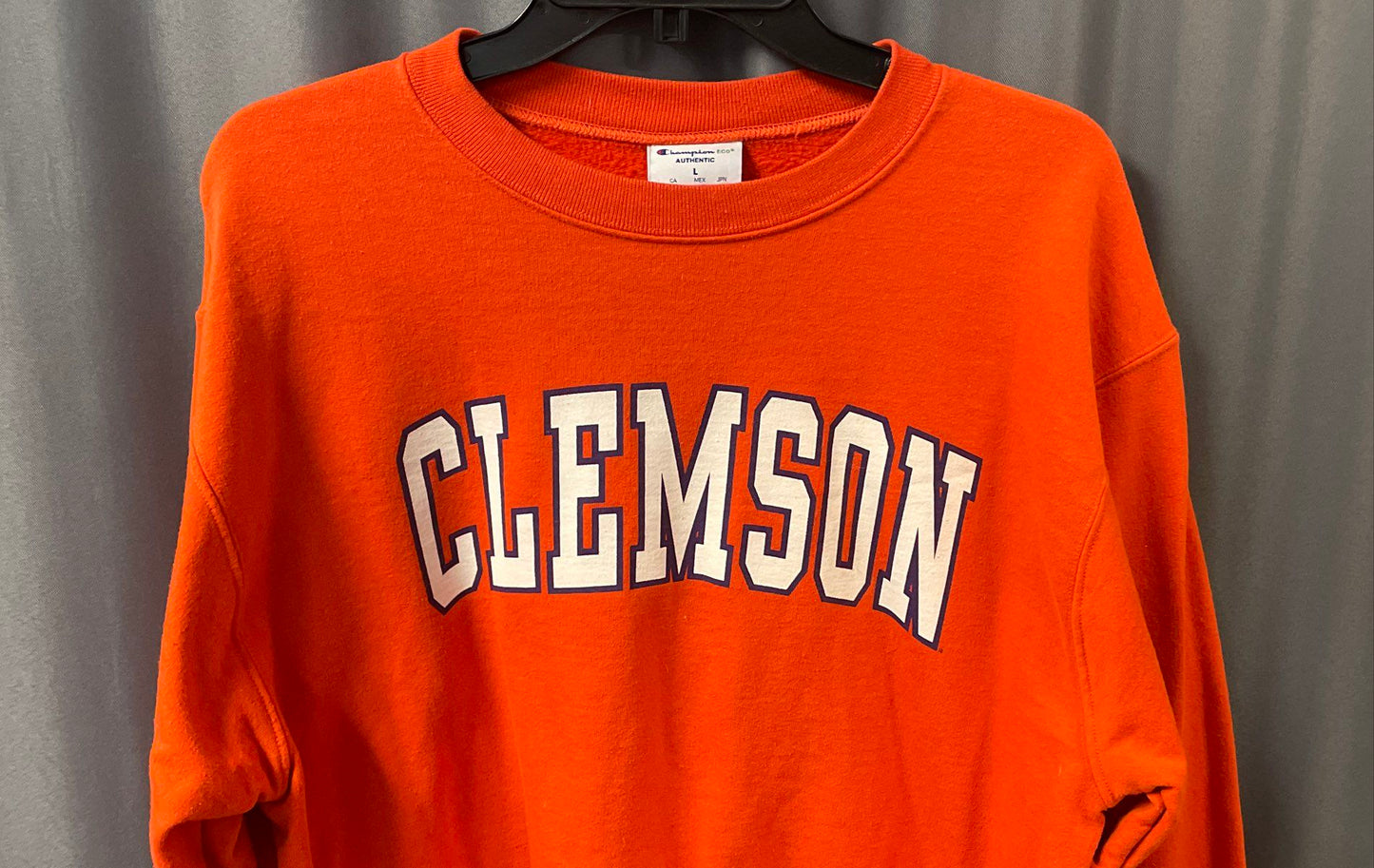 Champion Men's Clemson Tigers Orange Graphic Fleece Crew Neck Sweatshirt Sz L