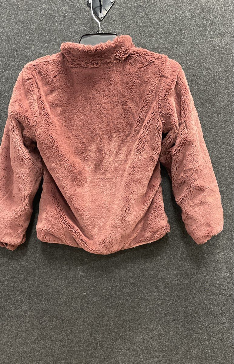 The North Face Girl's Mossbud Swirl Reversible Jacket Mauve Pink Fleece Sz M 10