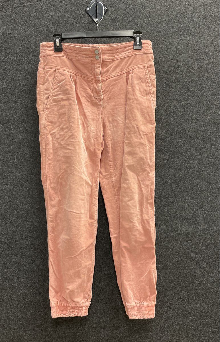 Anthropologie Women's Peach High Rise Pleated Corduroy Jogger Pants Sz XS