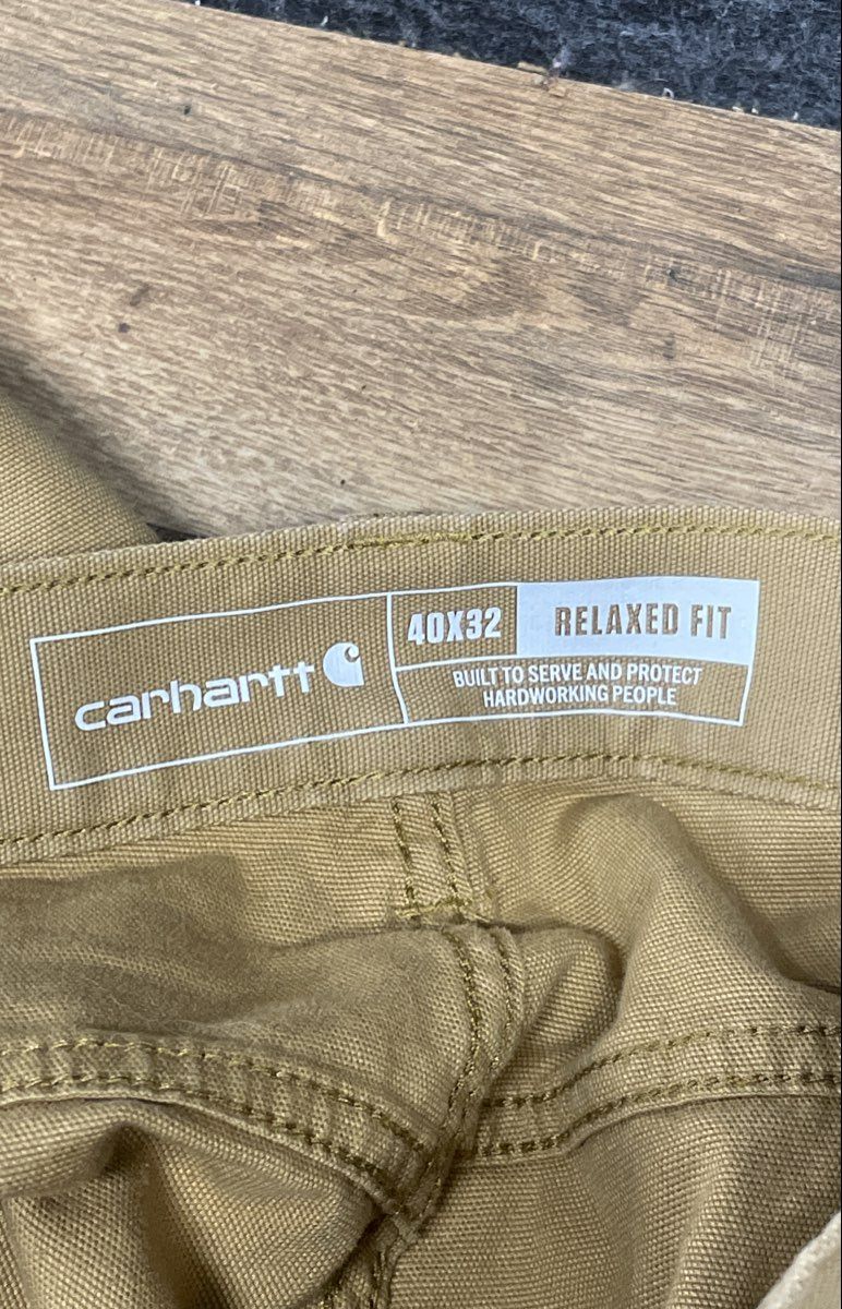 Carhartt Men's Rugged Flex Relaxed Fit Canvas 5-Pocket Work Pants Brown 40x32