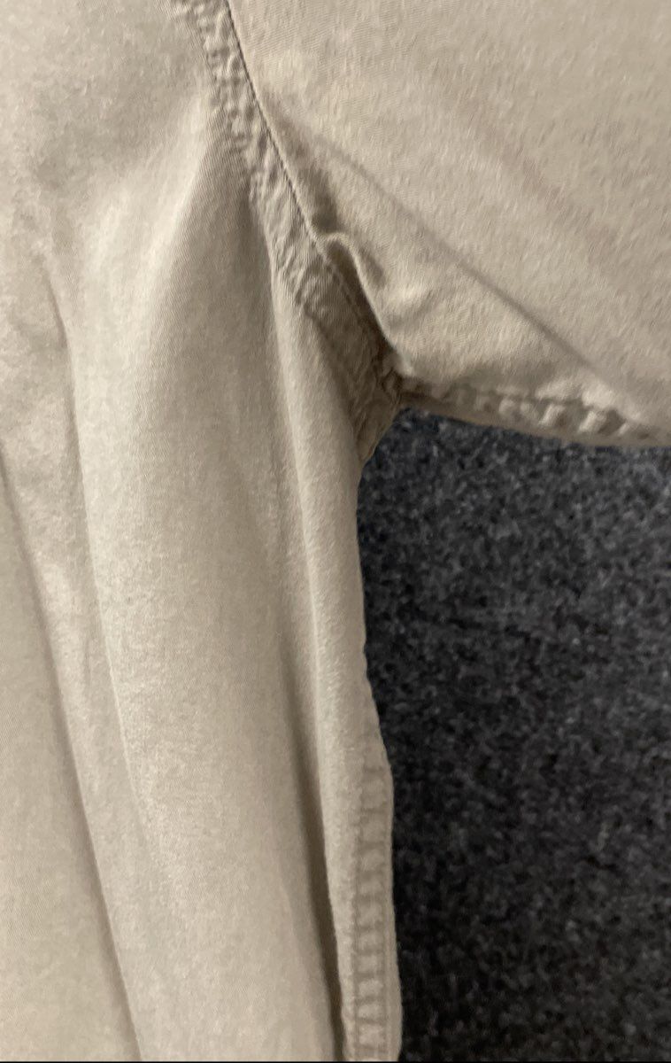 Army Navy Men's Tan Cotton Khaki Long Sleeve Button Down Workwear Shirt Sz L