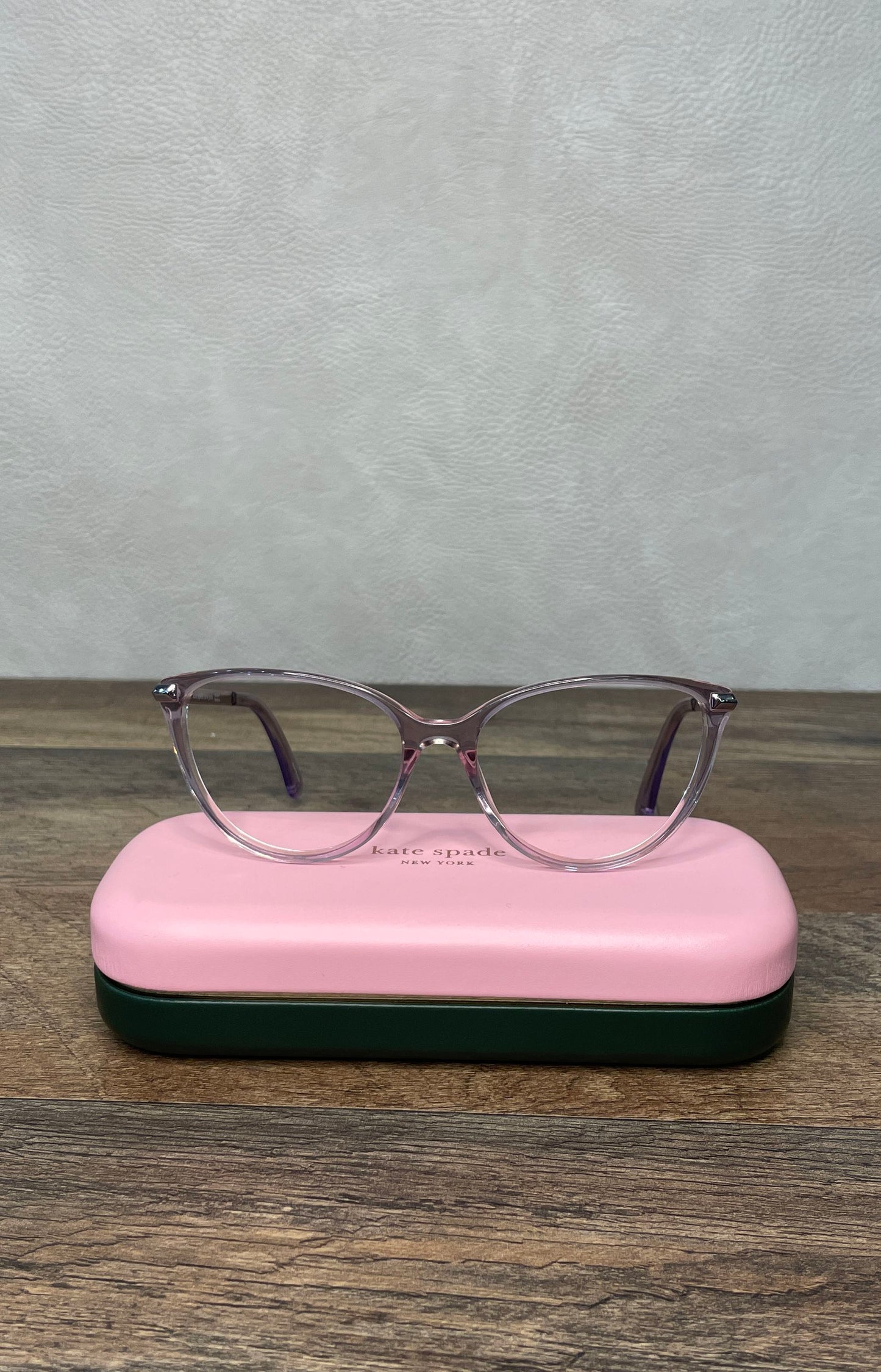 Kate Spade New York Laval 789 Purple Clear Eyeglasses Frames with Pink Case