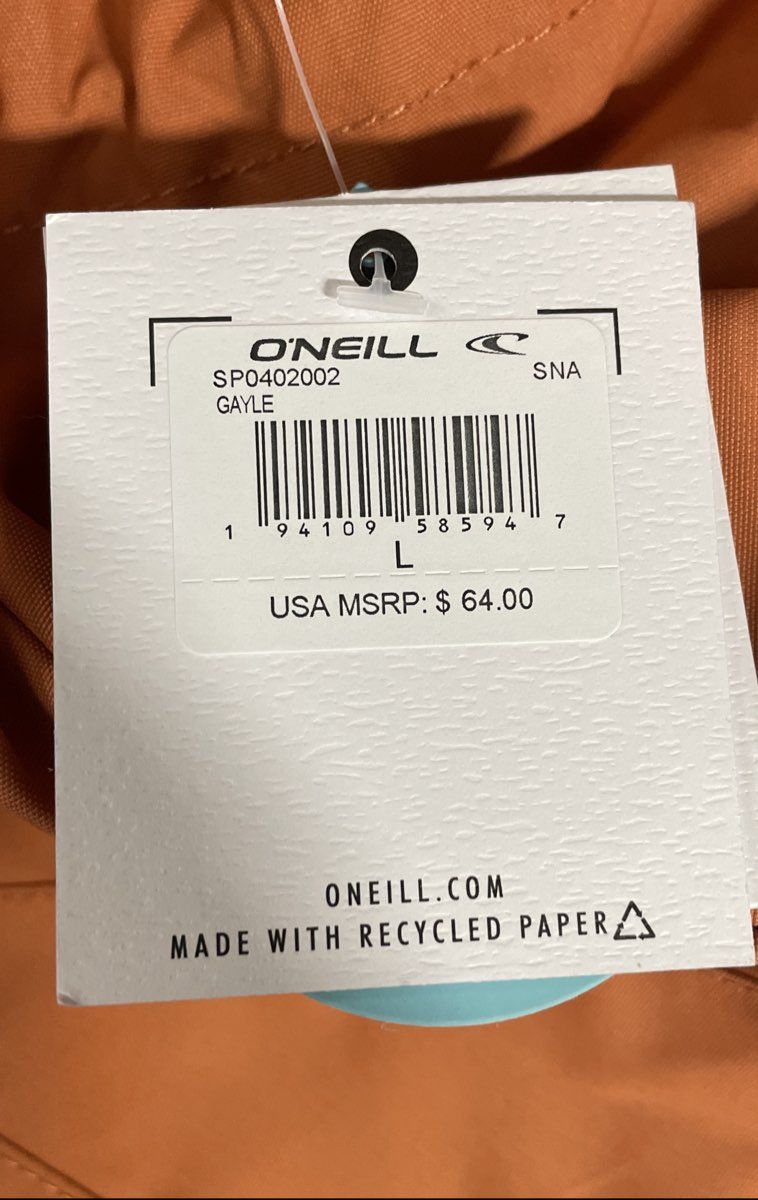 O'Neill Women's Orange Gayle Hooded Parka Jacket NWT Sz L