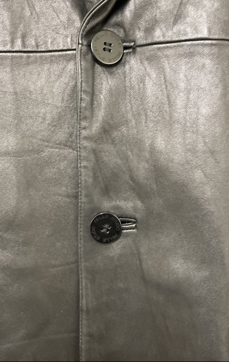 Wilsons Leather Pelle Studio Men's Black Leather Car Coat Jacket Sz LT