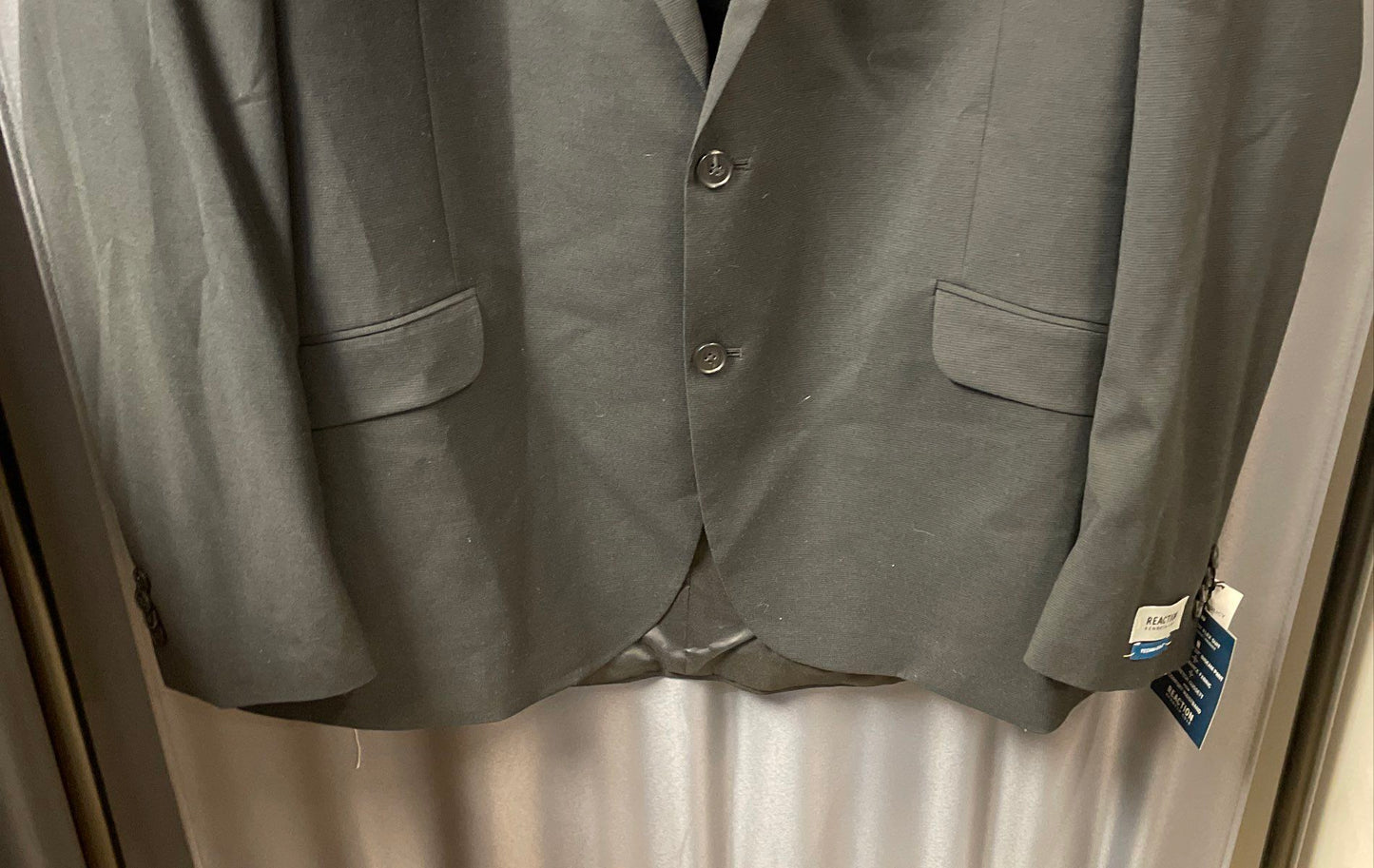 Kenneth Cole Reaction Men's Gray Techni-Cole Ready Flex Suit Coat Sz 48L NWT