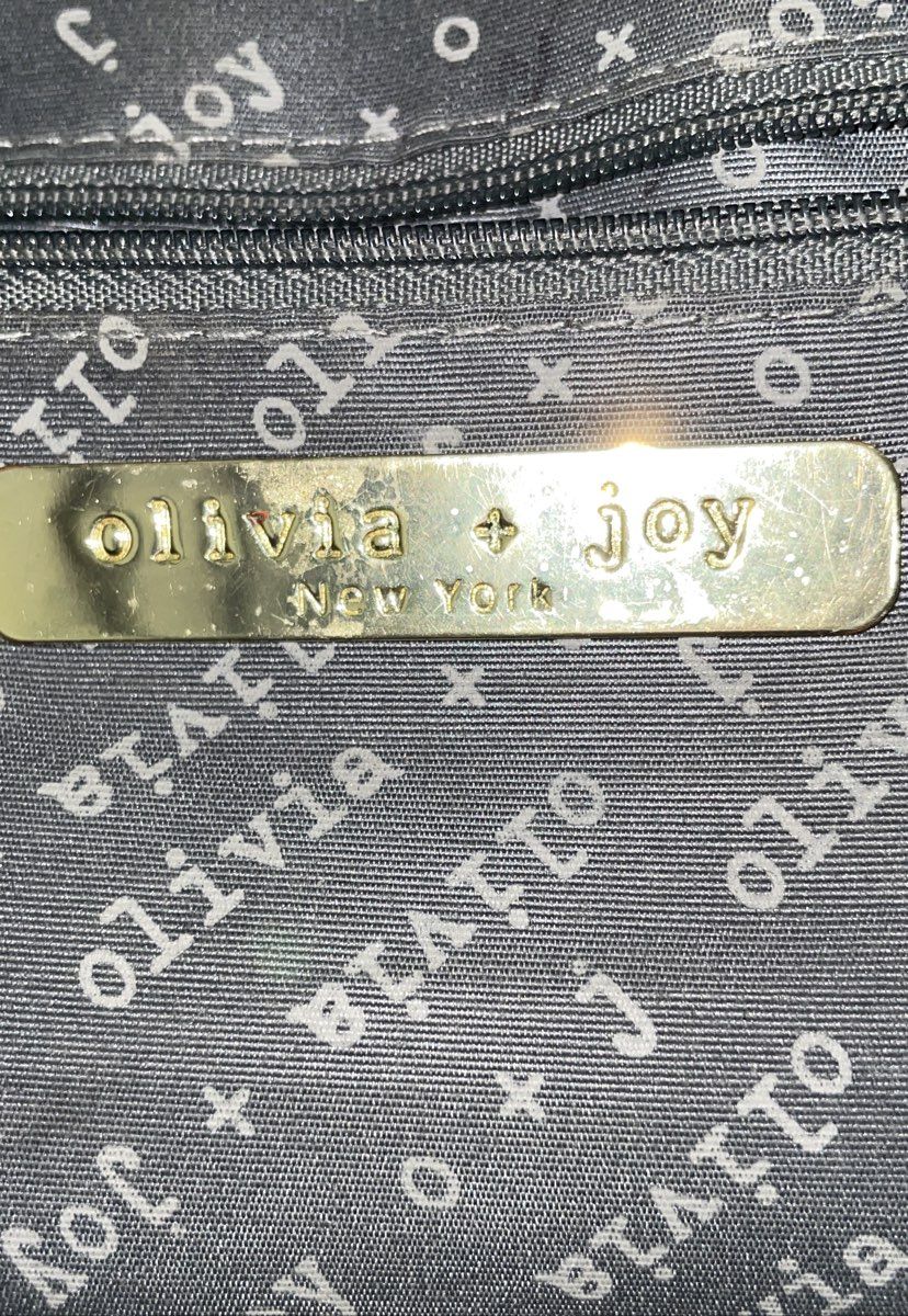 Olivia + Joy White Perforated Laser Cut Tote Shoulder Bag Gold Hardware