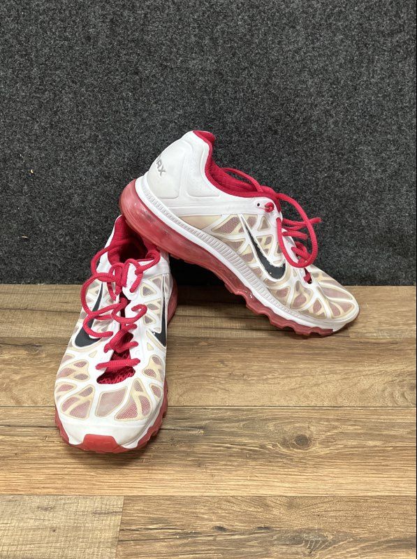 Nike Air Max 2011 White Sport Red Women's Running Shoes Size 9