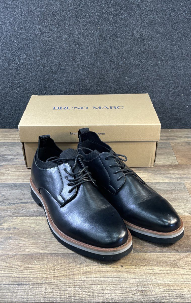 Bruno Marc Men's Black Casual Dress Oxford Shoes Layered Sole Size 12
