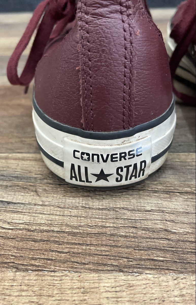 Converse Chuck Taylor All Star Leather Faux Fur Burgundy Gold High Top Size 8