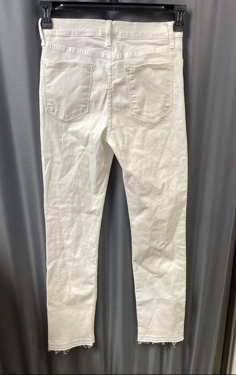 Frame Denim Women's White Le High Straight Raw Hem Jeans Size 28