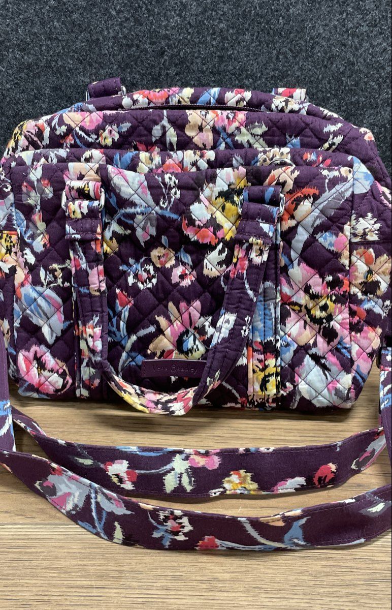 Vera Bradley Quilted Cotton Floral Handbag Tote & Satchel Crossbody Lot of 2
