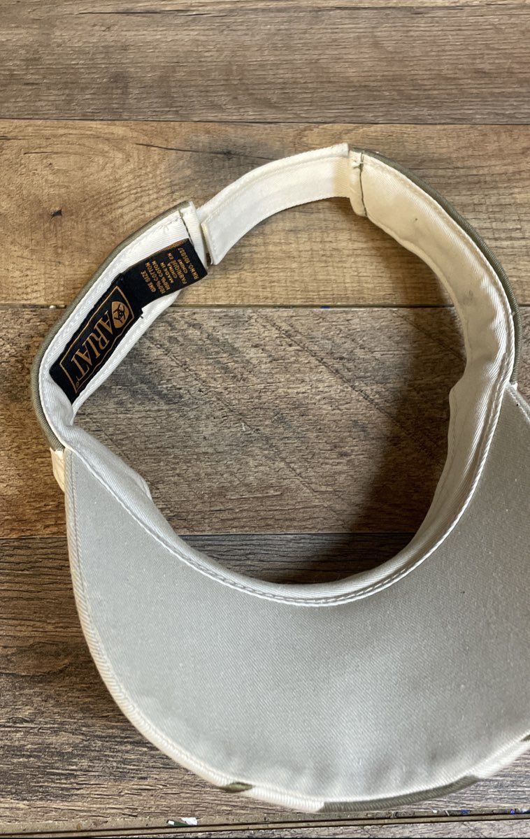Ariat Unisex Sun Visor Green Tan Adjustable Cotton Logo Colorblock One Size