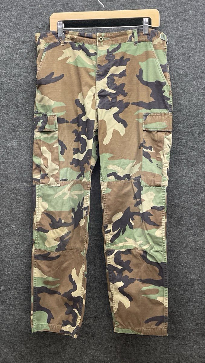 Vintage 90s US Military Woodland Camo BDU Ripstop Cargo Pants Sz M Regular