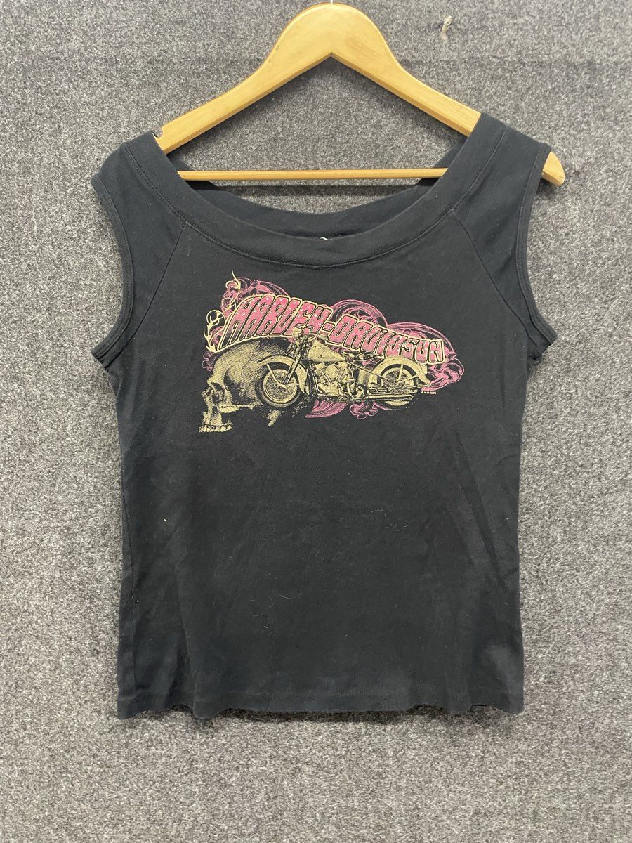 Harley-Davidson Women's Black Nags Head NC Skull Motorcycle Tank Top Sz 2X